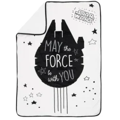 Lambs &amp; Ivy - Cobertor Sherpa Bebê, Stars Wars Millennium Falcon