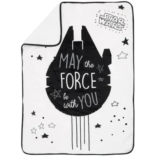 Lambs &amp; Ivy - Cobertor Sherpa Bebê, Stars Wars Millennium Falcon