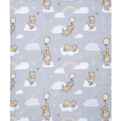 Lambs &amp; Ivy - Cobertor de bebê Sherpa cinza macio Disney Hunny Bear Winnie The Pooh