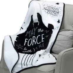 Lambs &amp; Ivy - Cobertor Sherpa Bebê, Stars Wars Millennium Falcon