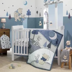 Lambs &amp; Ivy - Conjunto de cama para berço de bebê Disney Forever Pooh 3Pk, azul