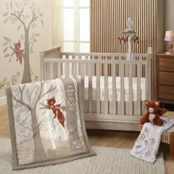Lambs &amp; Ivy - Conjunto de cama de 3 peças, Treetop Fox Woodland Tree