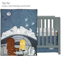 Lambs &amp; Ivy - Conjunto de cama para bebê 3Pk Star Wars Millennium Falcon