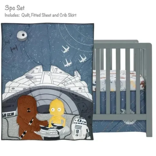 Lambs &amp; Ivy - Conjunto de cama para bebê 3Pk Star Wars Millennium Falcon