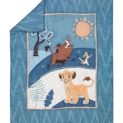 Lambs &amp; Ivy - Conjunto de cama para berço de bebê 3Pk Lion King Adventure, azul