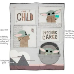 Lambs &amp; Ivy - Conjunto de cama para berço de bebê 3Pk Star Wars The Child Baby Yoda