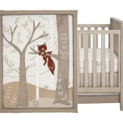 Lambs &amp; Ivy - Conjunto de cama de 3 peças, Treetop Fox Woodland Tree