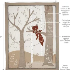 Lambs &amp; Ivy - Conjunto de cama de 3 peças, Treetop Fox Woodland Tree