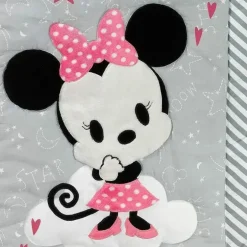 Lambs &amp; Ivy - Conjunto de cama para berço de berçário da Disney Baby Minnie Mouse, 4 unidades, rosa