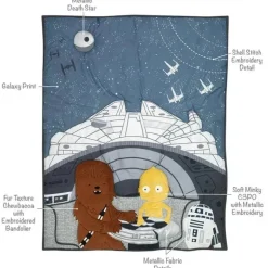 Lambs &amp; Ivy - Conjunto de cama para bebê 3Pk Star Wars Millennium Falcon