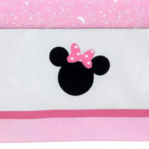 Lambs &amp; Ivy - Conjunto de cama para berço de berçário da Disney Baby Minnie Mouse, 4 unidades, rosa