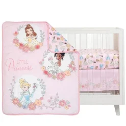 Lambs &amp; Ivy - Conjunto de cama para berço de bebê com 3 peças das princesas da Disney