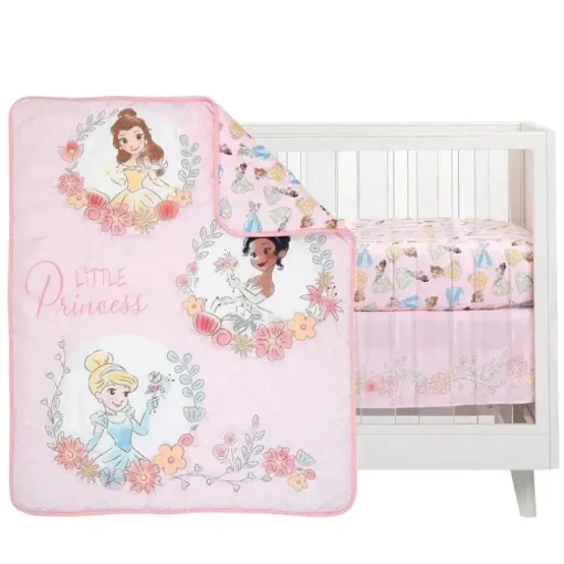 Lambs &amp; Ivy - Conjunto de cama para berço de bebê com 3 peças das princesas da Disney