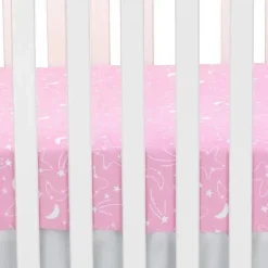 Lambs &amp; Ivy - Conjunto de cama para berço de berçário da Disney Baby Minnie Mouse, 4 unidades, rosa
