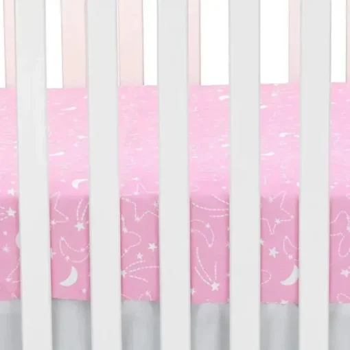 Lambs &amp; Ivy - Conjunto de cama para berço de berçário da Disney Baby Minnie Mouse, 4 unidades, rosa