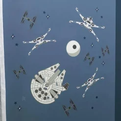 Lambs &amp; Ivy - Decalque de parede, Stars Wars Millennium Falcon Tie Fighters