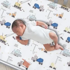 Lambs &amp; Ivy - Lençol de berço para bebê na zona de construção