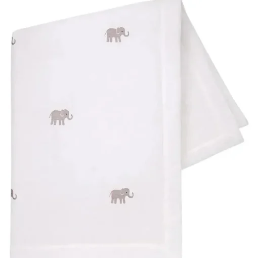Lambs &amp; Ivy - Linho Branco Cremoso Elefante Exclusivo