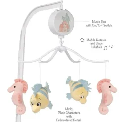 Lambs &amp; Ivy - Originals para dormir Disney Baby A Pequena Sereia Brinquedo musical para berço de bebê
