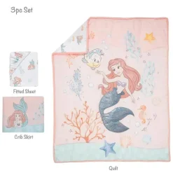 Lambs &amp; Ivy - 3Pk Bedtime Originals Disney Baby A Pequena Sereia Conjunto de Cama para Berço