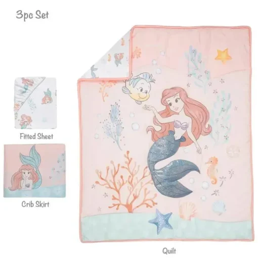 Lambs &amp; Ivy - 3Pk Bedtime Originals Disney Baby A Pequena Sereia Conjunto de Cama para Berço