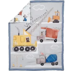 Lambs &amp; Ivy - 3Pk Construction Zone Trucks Berçário Conjunto de cama para berço de bebê