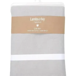Lambs &amp; Ivy – Saia de berço exclusiva em linho cinza com acabamento branco em 4 lados