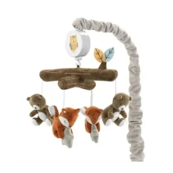 Lambs &amp; Ivy - Sierra Sky Brown Bear/Fox Musical Berço Brinquedo Móvel Chupeta