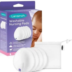 Lansinoh - 4 unidades de absorventes de amamentação reutilizáveis ​​para mães que amamentam