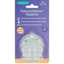 Lansinoh - Mamadeiras de silicone NaturalWAVE 2 unidades, fluxo lento