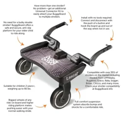 Lascal BuggyBoard Maxi Preto | Prancha universal para carrinho de passeio