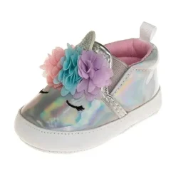 Laura Ashley - Sapatos de Berço Menina Metálico Unicórnio