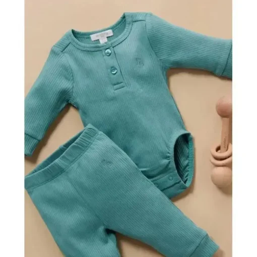 Leggings Pure Baby - Baby Boy Rib, Verde Musgo