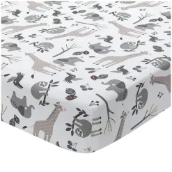 Lençol com elástico para berço Lambs &amp; Ivy Jungle