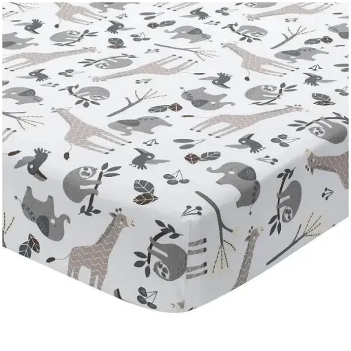 Lençol com elástico para berço Lambs &amp; Ivy Jungle