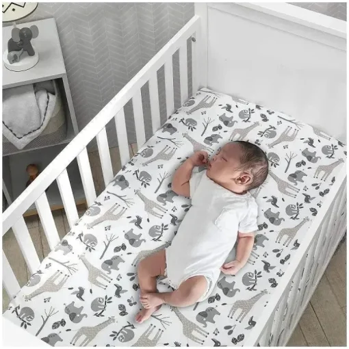 Lençol com elástico para berço Lambs &amp; Ivy Jungle