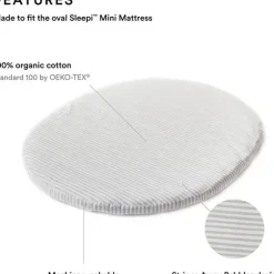 Lençol com elástico Stokke - Sleepi Mini da Pehr, Stripes Away Pebbles
