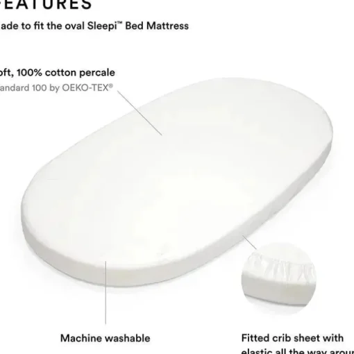 Lençol com elástico Stokke - Sleepi, Branco