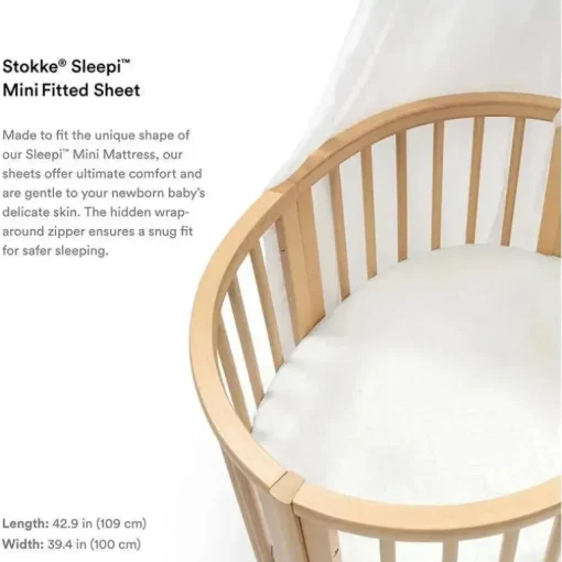 Lençol com elástico Stokke - Sleepi mini, leques cinza