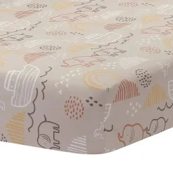 Lençol de berço ajustado Lambs &amp; Ivy Baby Noah Taupe