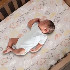 Lençol de berço ajustado Lambs &amp; Ivy Baby Noah Taupe