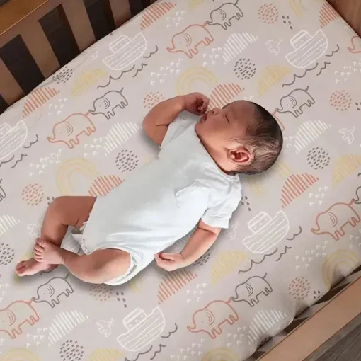 Lençol de berço ajustado Lambs &amp; Ivy Baby Noah Taupe