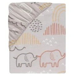 Lençol de berço ajustado Lambs &amp; Ivy Baby Noah Taupe
