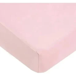 Lençol de berço ajustável American Baby - Supreme 100% algodão natural jersey, rosa