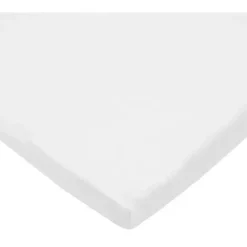 Lençol de berço ajustável American Baby - 100% algodão malha suprema, branco