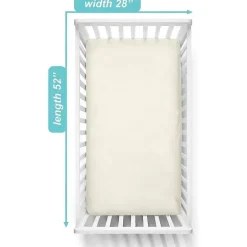 Lençol de berço ajustável American Baby - Supreme 100% algodão natural jersey, bege