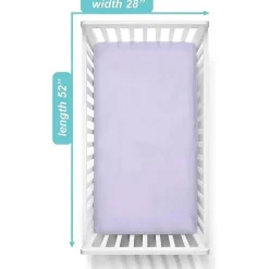 Lençol de berço ajustável American Baby - Supreme 100% algodão natural, lilás