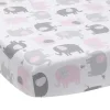 Lençol de berço com ajuste Eloise Originals para dormir, branco/cinza/rosa