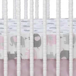 Lençol de berço com ajuste Eloise Originals para dormir, branco/cinza/rosa