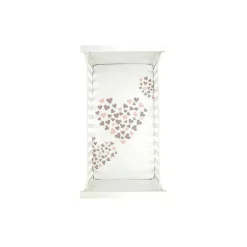 Lençol de berço com assinatura Lambs &amp; Ivy assinatura coração a coração rosa/branco